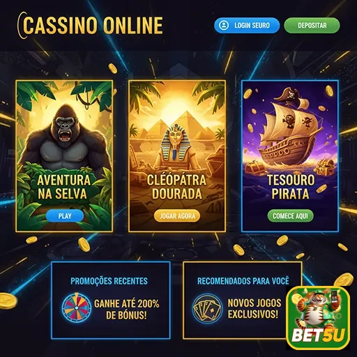 Jogos de cassino online oferecidos pelo site bet5u, com diversas opções emocionantes.