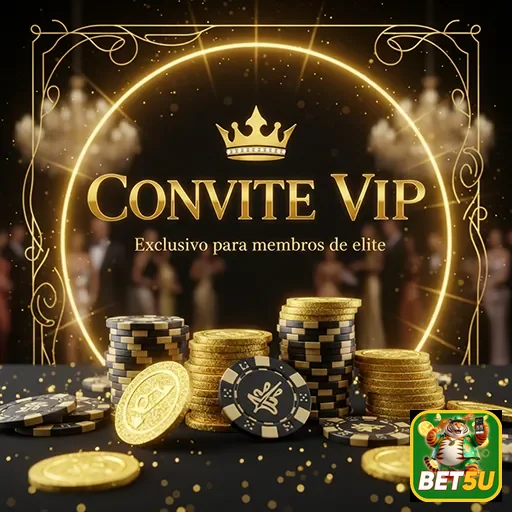 Convite VIP exclusivo do cassino Bet5U, oferecendo experiências de jogo premium.
